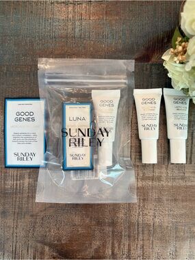 NEW Sunday Riley LUNA Sleeping NIGHT OIL + GOOD GENES Lactic Acid TREATMENT Trio